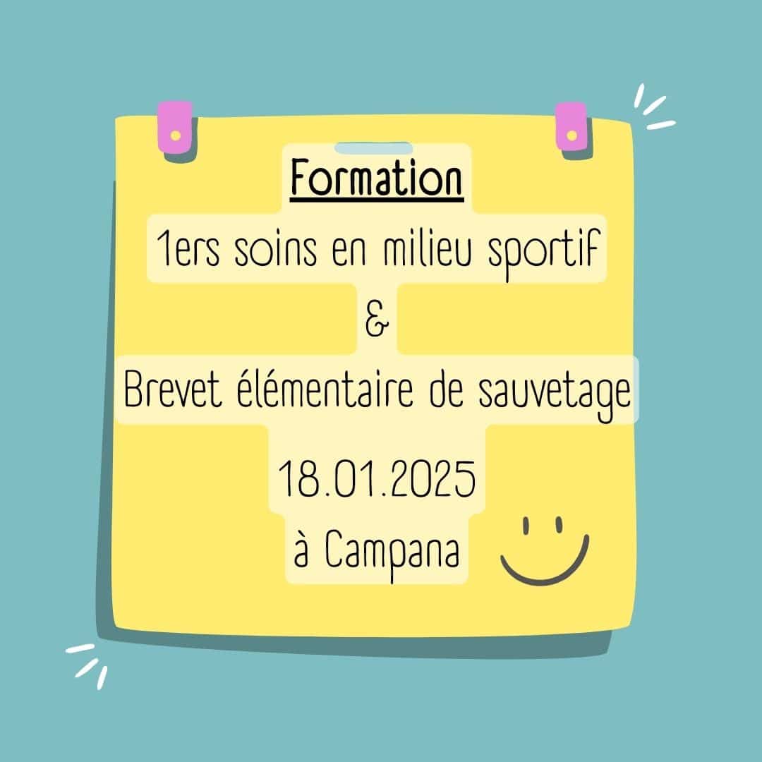 Formation aux 1ers soins en milieu sportif et brevet élémentaire de sauvetage, niveau Argent